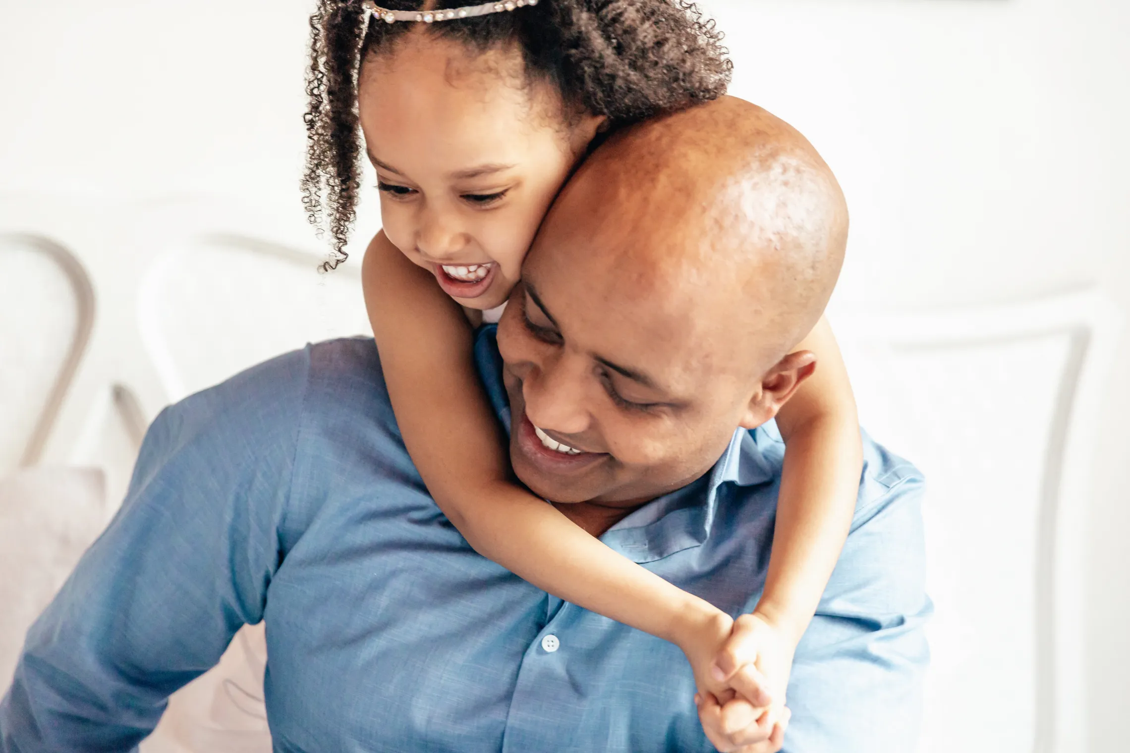 A father and daughter having fun together.