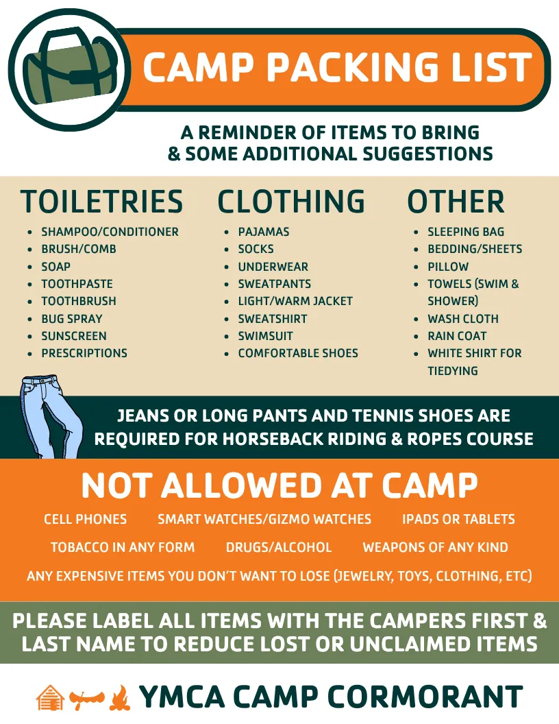 camp packing list