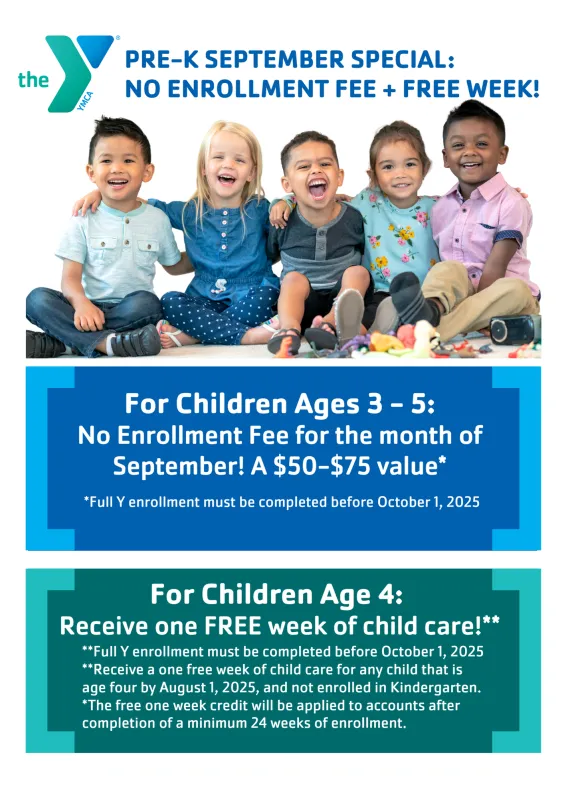 YMCA Sept 2025 Child Care Specials